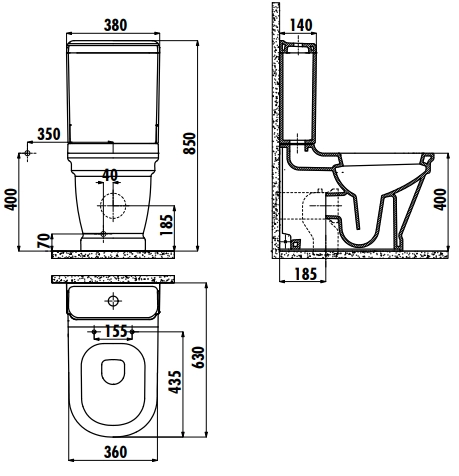 Чаша напольного унитаза Creavit Antik AN360-11CB00E-AD00 белый/золото декор Чаша напольного унитаза Creavit Antik AN360-11CB00E-AD00 белый/золото декор
