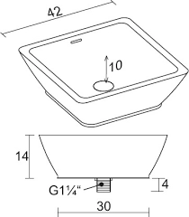 Раковина Riho Avella Square F7AN6042421110 42 см Раковина Riho Avella Square F7AN6042421110 42 см