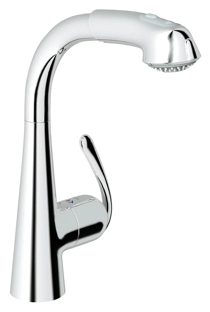 Смеситель для кухни GROHE Zedra с выдвижным изливом/лейкой, хром (32553000) Смеситель для кухни GROHE Zedra с выдвижным изливом/лейкой, хром (32553000)