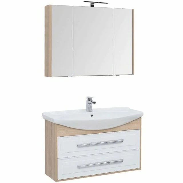 Комплект мебели Aquanet Остин 105 дуб сонома/белый 00252223 Комплект мебели Aquanet Остин 105 дуб сонома/белый 00252223