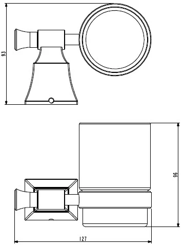 Стакан ART&MAX GENOVA AM-M-024-CR подвесной, стеклянный Стакан ART&MAX GENOVA AM-M-024-CR подвесной, стеклянный