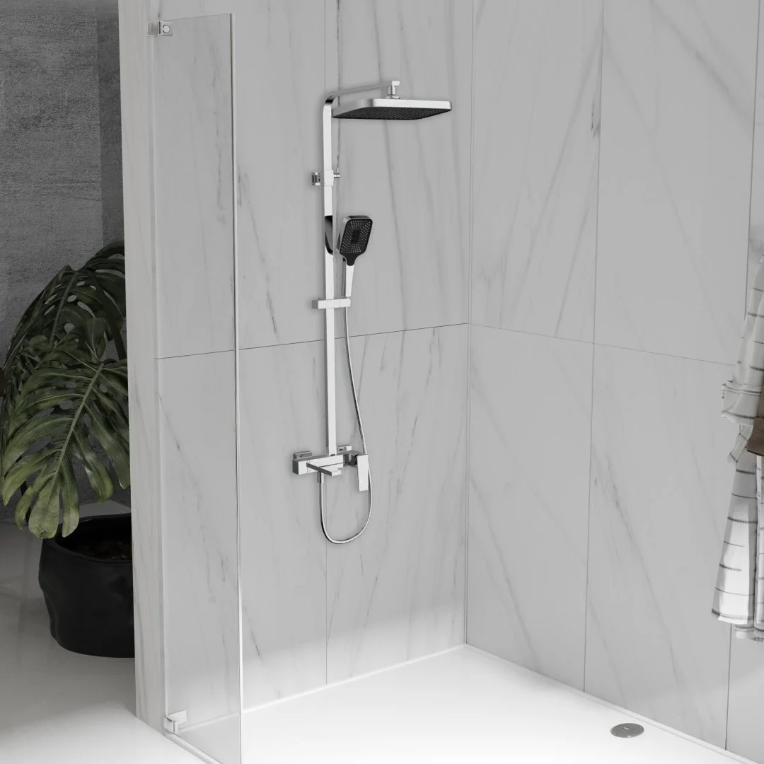 Душевая система Vincea Cube VSFS-4C12CH с изливом, хром Душевая система Vincea Cube VSFS-4C12CH с изливом, хром