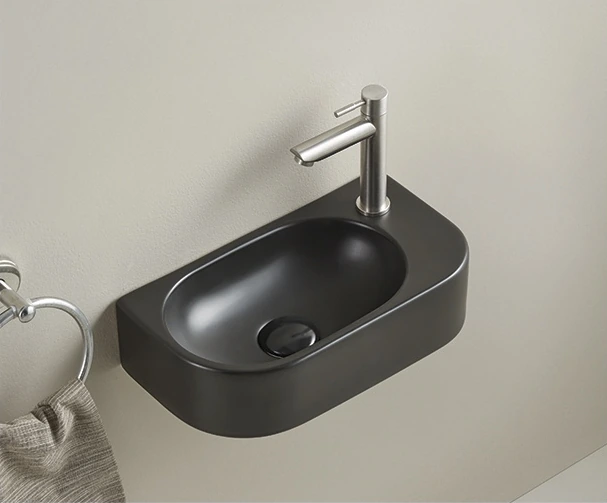 Раковина Gid Bm9274L 62204L подвесная черная матовая 40x21.5x12 Раковина Gid Bm9274L 62204L подвесная черная матовая 40x21.5x12