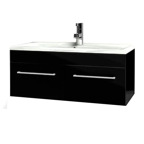 Тумба с раковиной Aquaton Мадрид 100 М черный глянец 1A1280K0MA950 с двумя ящиками Тумба с раковиной Aquaton Мадрид 100 М черный глянец 1A1280K0MA950 с двумя ящиками
