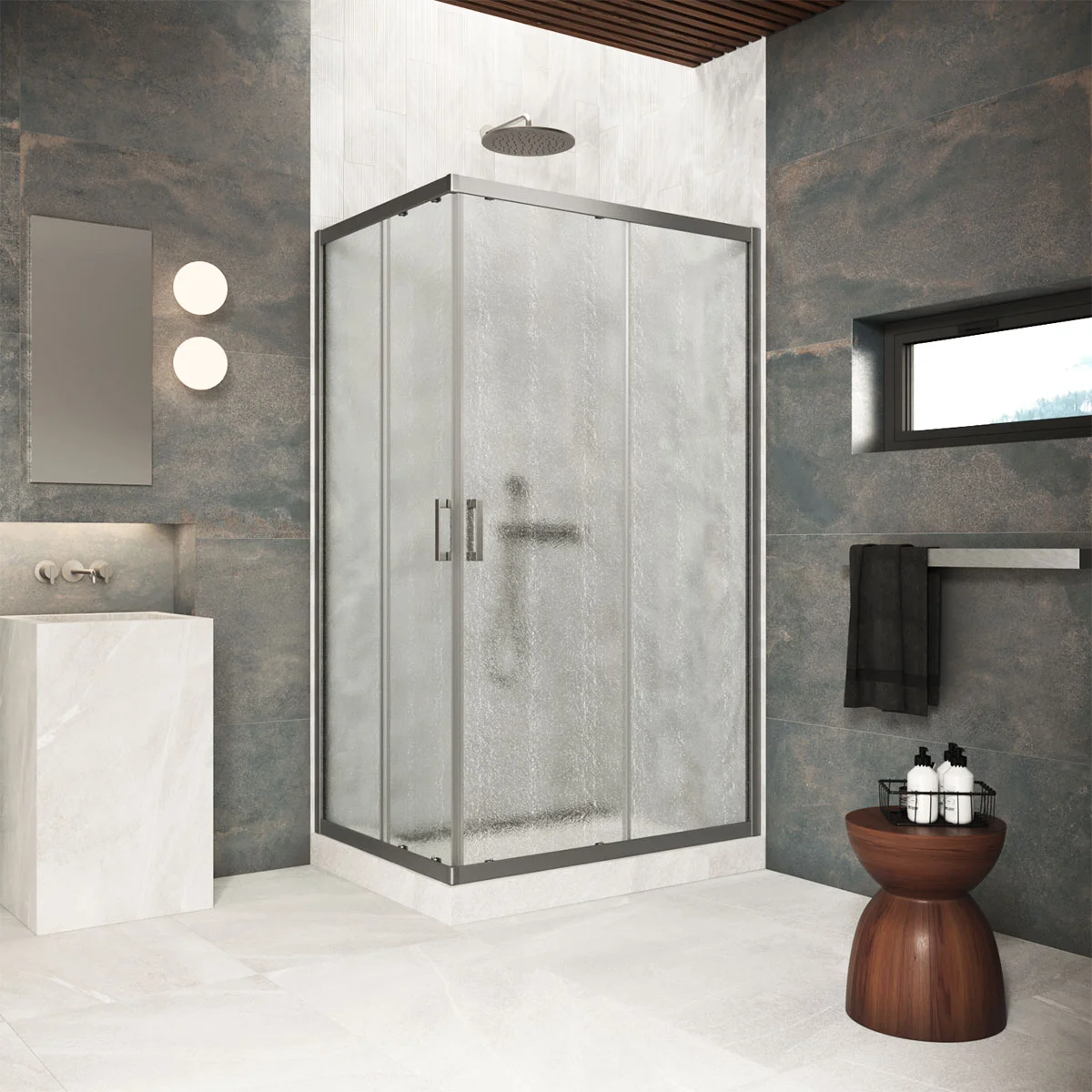 Душевой уголок Vegas-glass ZA-F Protec 90*70 11 02 900x700 мм, профиль оружейная сталь, стекло шиншилла Душевой уголок Vegas-glass ZA-F Protec 90*70 11 02 900x700 мм, профиль оружейная сталь, стекло шиншилла