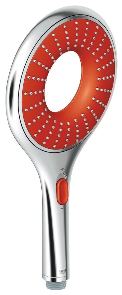 Душевая лейка GROHE Rainshower Icon (2 режима), хром/красный (27443000) Душевая лейка GROHE Rainshower Icon (2 режима), хром/красный (27443000)