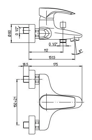 Смеситель для ванны Paini Spider SRCR111 Смеситель для ванны Paini Spider SRCR111