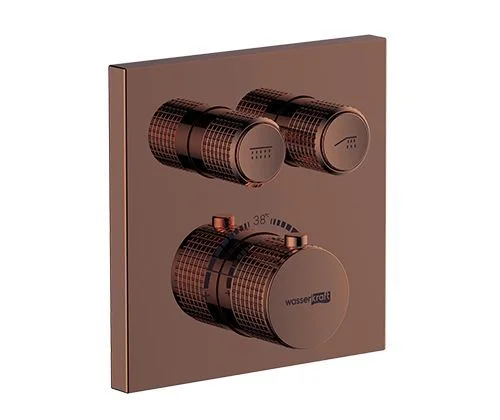 Смеситель для душа WasserKRAFT Asphe 7748 Thermo термостатический розовое золото Смеситель для душа WasserKRAFT Asphe 7748 Thermo термостатический розовое золото