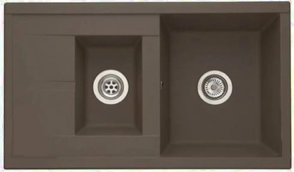 Кухонная мойка Aquaton Делия 87 1A716232DE280 из литого мрамора, кофе