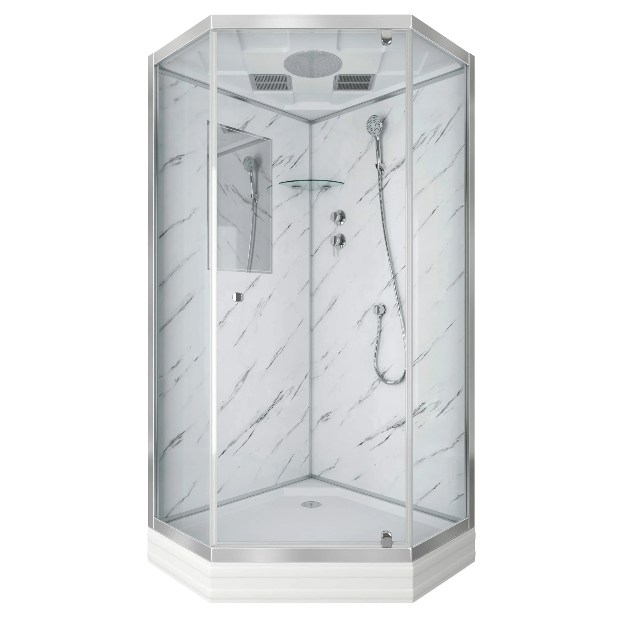 Душевая кабина Niagara Luxe NG-7702DM (1000x1010х2120) низкий поддон (15см) стенки мрамор Душевая кабина Niagara Luxe NG-7702DM (1000x1010х2120) низкий поддон (15см) стенки мрамор