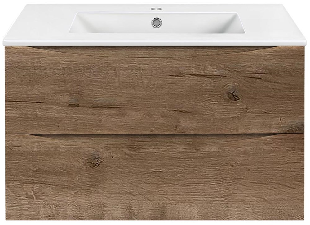 Тумба под раковину Vincea Mia 800 подвесная, 2 выкатных ящика soft close, V.Oak VMC-2MC800VO Тумба под раковину Vincea Mia 800 подвесная, 2 выкатных ящика soft close, V.Oak VMC-2MC800VO