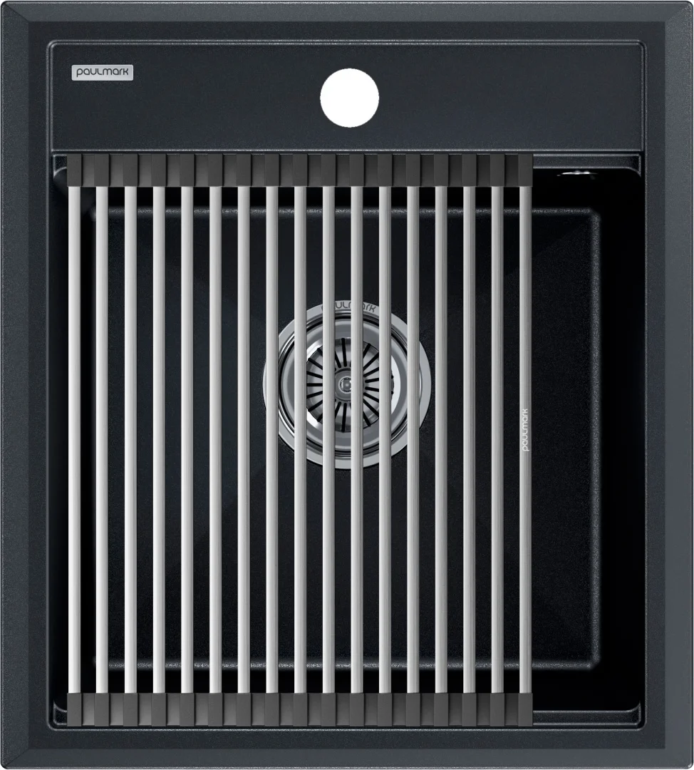 Кухонная мойка Paulmark STEPIA 45 с ролл-матом STEP брашированная PM114651-BLM+R375-BS Кухонная мойка Paulmark STEPIA 45 с ролл-матом STEP брашированная PM114651-BLM+R375-BS