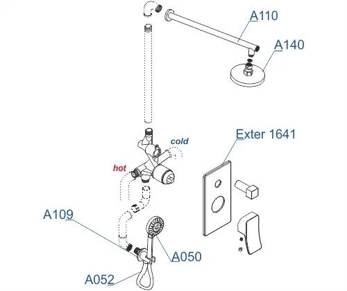 Душевая система WasserKRAFT A16040 встраиваемая светлая бронза Душевая система WasserKRAFT A16040 встраиваемая светлая бронза