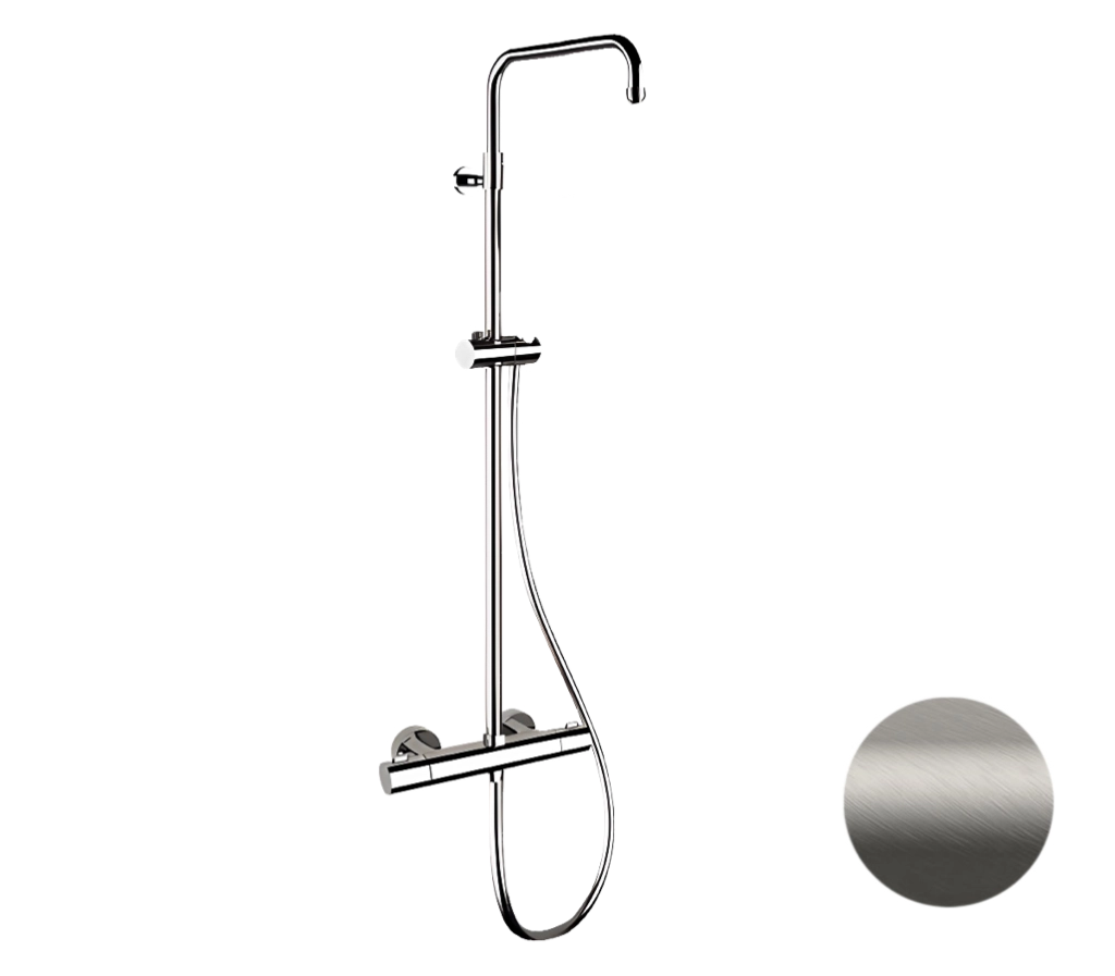 Душевая система Remer Elegance EQ32ASSDNPO термостатическая, никель матовый брашированный Душевая система Remer Elegance EQ32ASSDNPO термостатическая, никель матовый брашированный