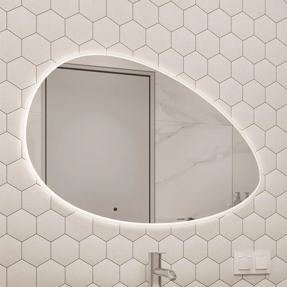 Зеркало STWORKI Скаген 92 с подсветкой, белое, инфракрасное управление, овальное 551011 Зеркало STWORKI Скаген 92 с подсветкой, белое, инфракрасное управление, овальное 551011