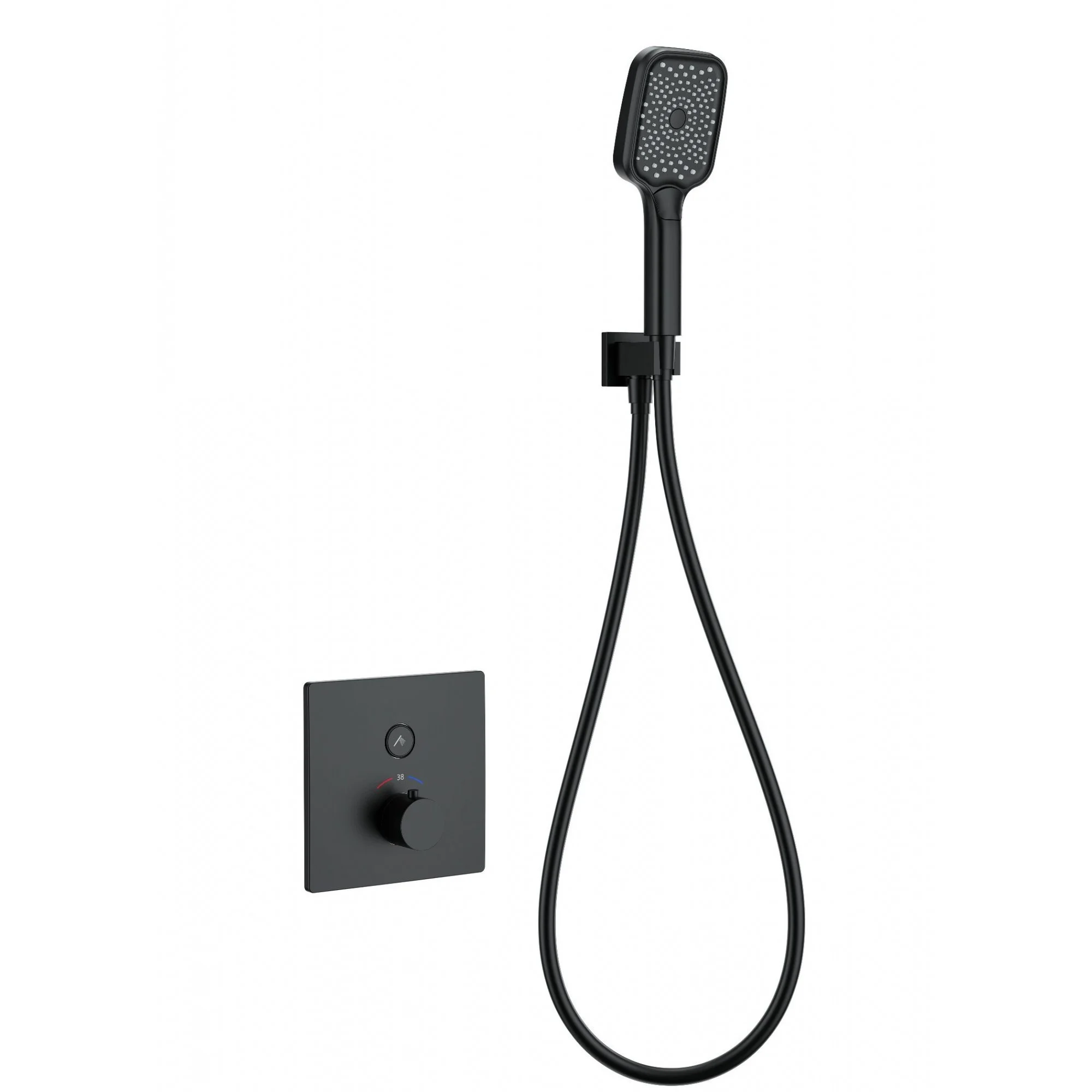 Смеситель для душа Wonzon & Woghand с термостатом, встраиваемый, черный матовый (WW-D1017-B-MB) Смеситель для душа Wonzon & Woghand с термостатом, встраиваемый, черный матовый (WW-D1017-B-MB)