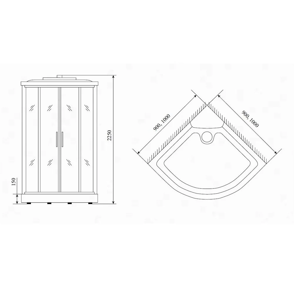 Душевая кабина Timo Lux T-7709 P 90х90 Душевая кабина Timo Lux T-7709 P 90х90