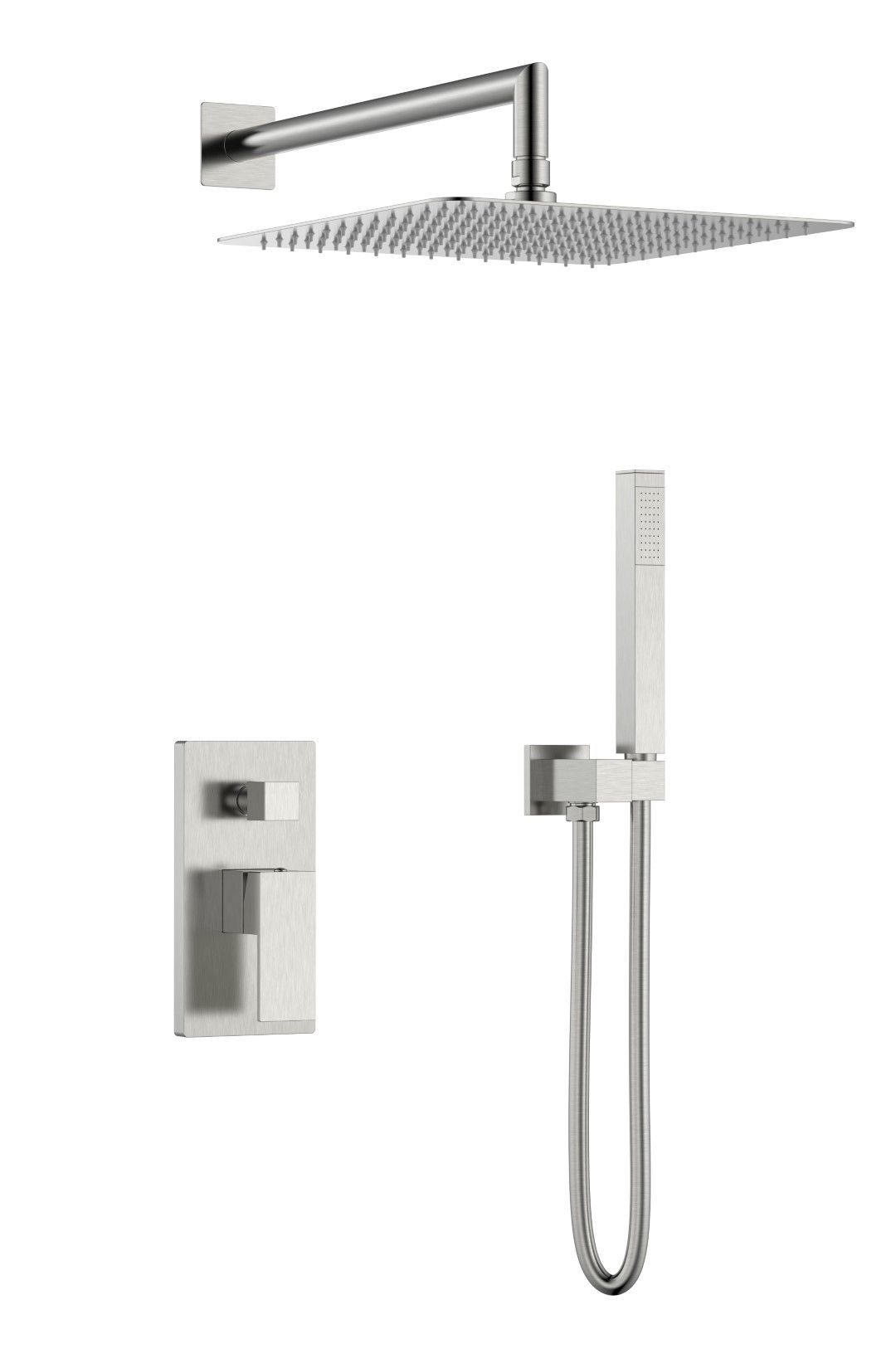 Детальная картинка товара «душевая система boheme qubic brushed nickel встраиваемая 474-3-nb никель»