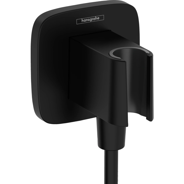 Шланговое подключение Hansgrohe FixFit Porter Q с держателем для душа 26887670, матовый черный Шланговое подключение Hansgrohe FixFit Porter Q с держателем для душа 26887670, матовый черный