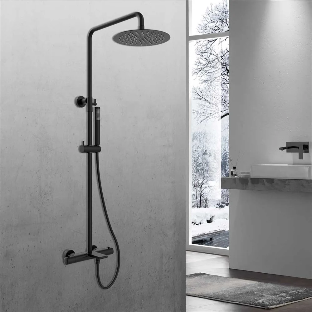 Душевая система Vincea Vogue VSFS-1V1TMB термостатическая, черный Душевая система Vincea Vogue VSFS-1V1TMB термостатическая, черный