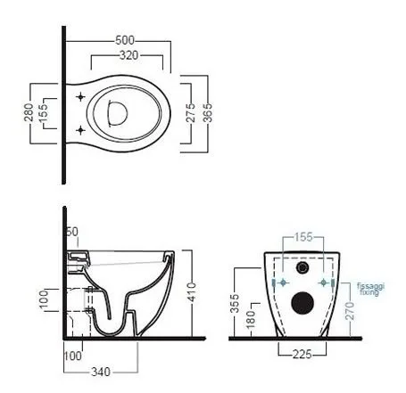 Унитаз приставной Hatria LE FIABE Y1E001 Унитаз приставной Hatria LE FIABE Y1E001