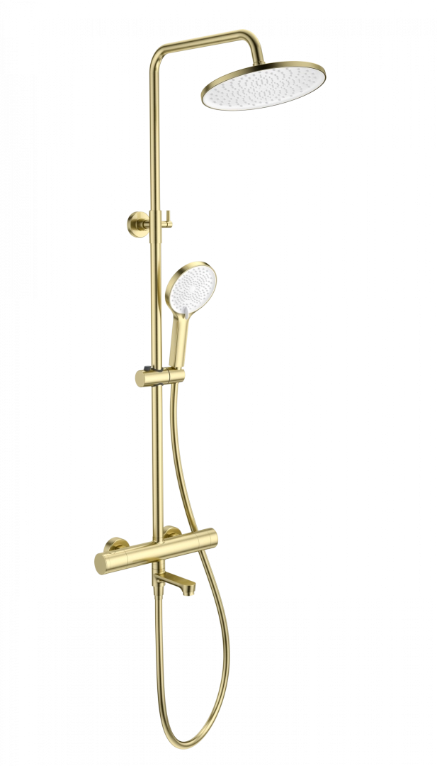 Душевая система Wonzon & Woghand с термостатом, брашированное золото (WW-B3069-BG) Душевая система Wonzon & Woghand с термостатом, брашированное золото (WW-B3069-BG)