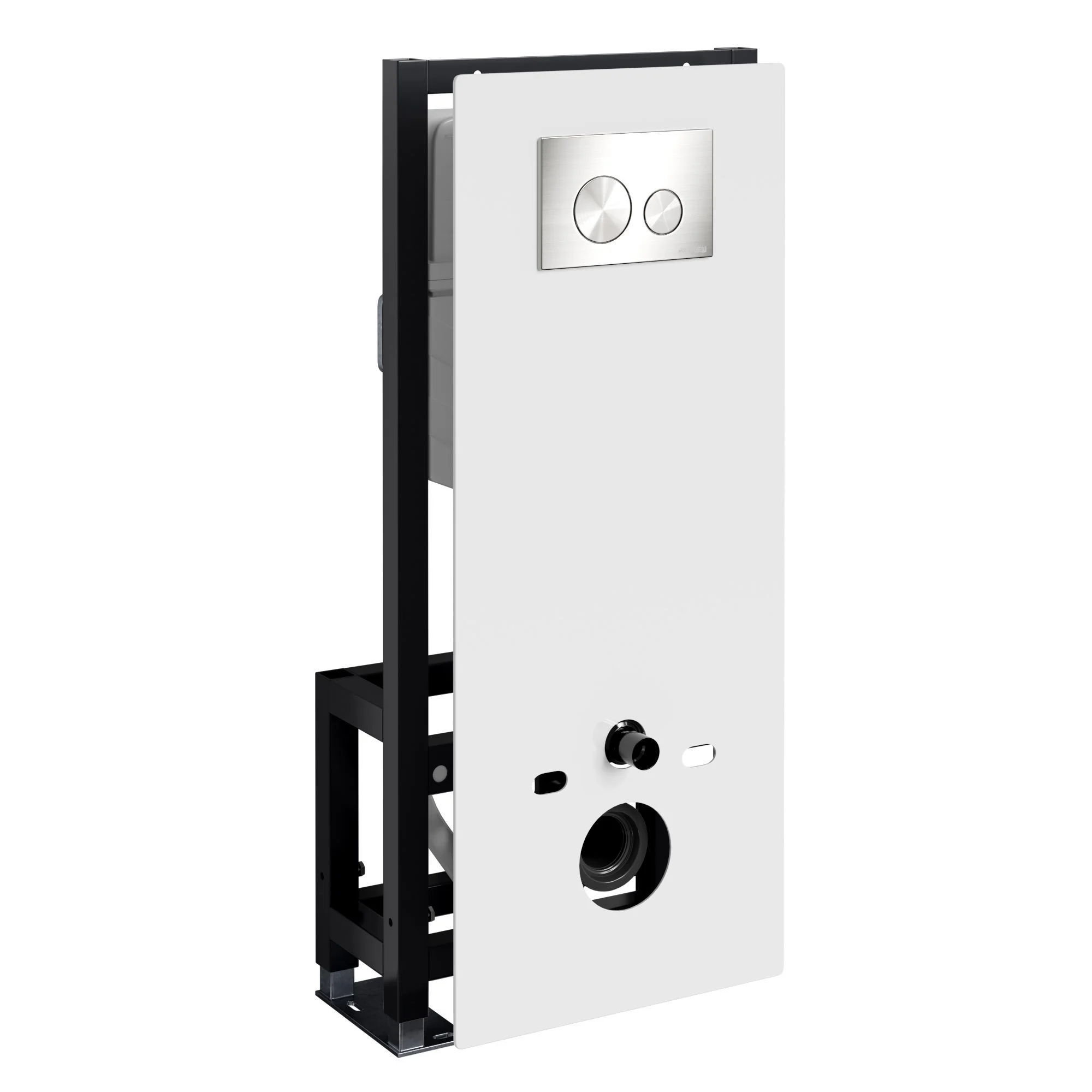 Инсталляция для унитаза WasserKRAFT Glan 66TLT.010.ME.WH.BN02 с клавишей смыва никель Инсталляция для унитаза WasserKRAFT Glan 66TLT.010.ME.WH.BN02 с клавишей смыва никель