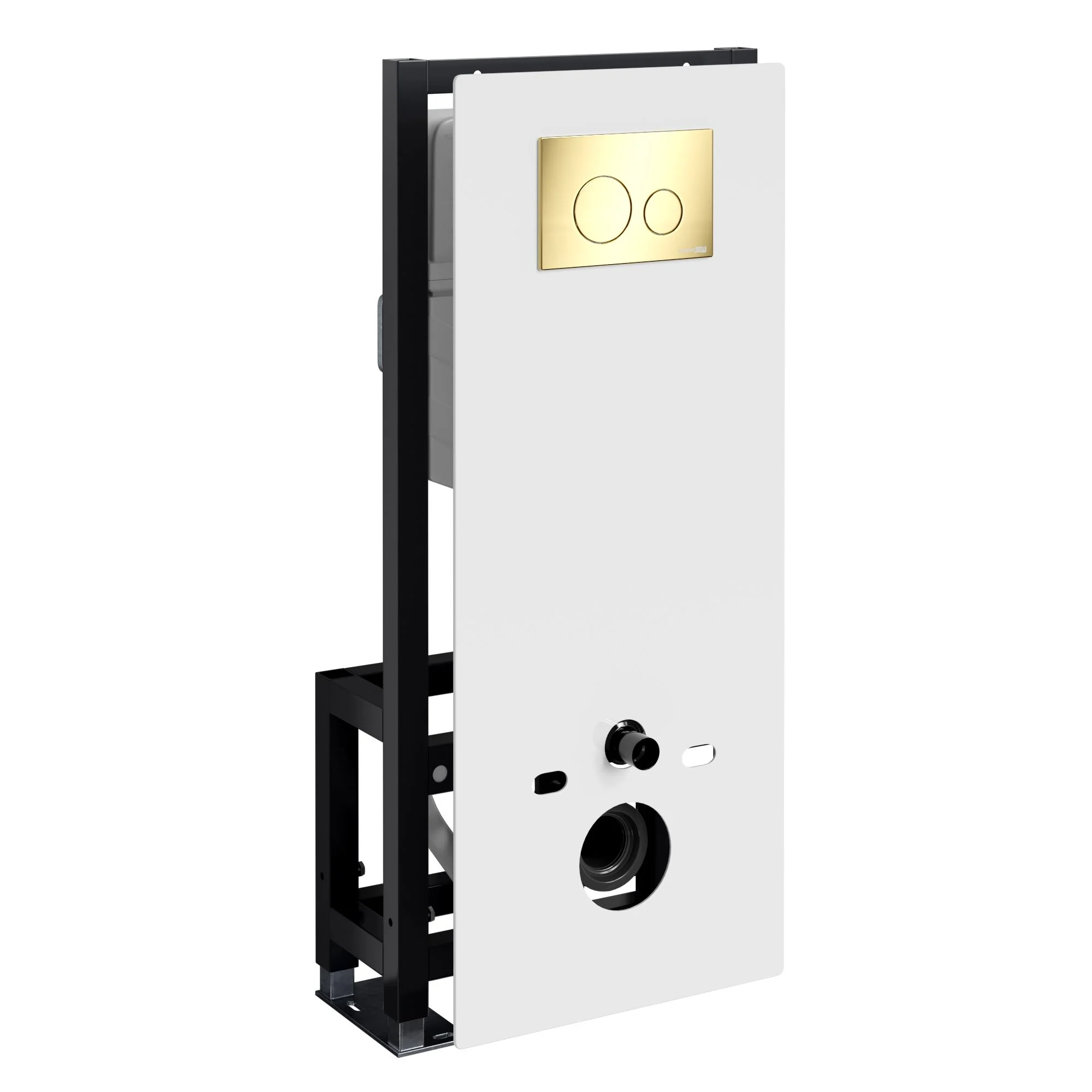 Инсталляция для унитаза WasserKRAFT Glan 66TLT.010.ME.WH.PG02 с клавишей смыва золото Инсталляция для унитаза WasserKRAFT Glan 66TLT.010.ME.WH.PG02 с клавишей смыва золото