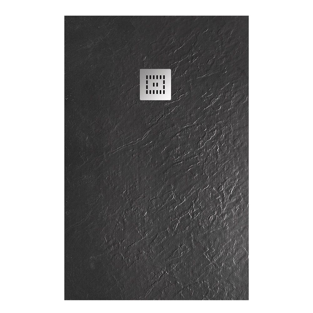 Детальная картинка товара «душевой поддон belbagno uno tray-mr-uno-ah-120/90-35-nero-cr 1200x900 из искусственного мрамора в комплекте с сифоном черный матовый»