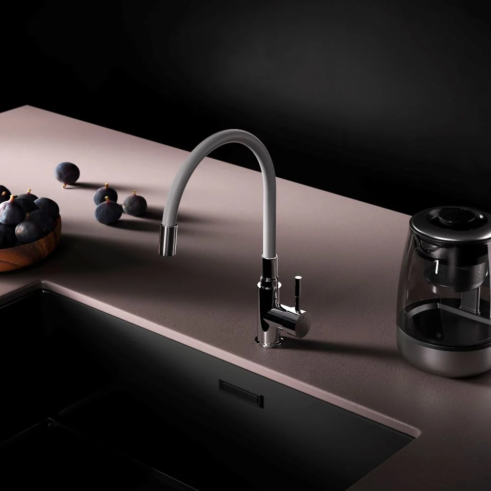Смеситель для кухни AM.PM X-Joy S F85B07605 S с гибким изливом, серый/хром — Изображение 5