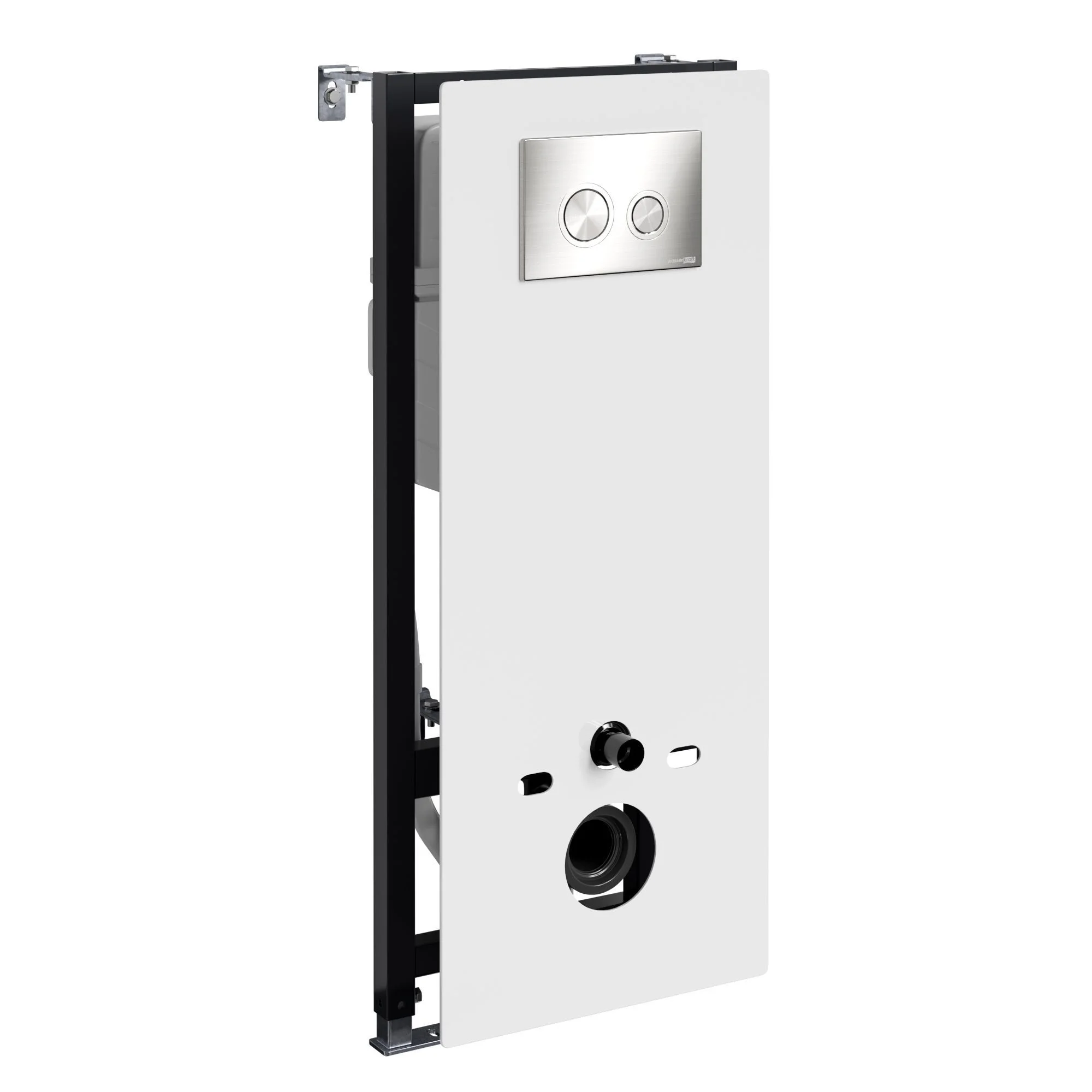 Инсталляция для унитаза WasserKRAFT Abens 20TLT.010.ME.WH.BN01 с клавишей смыва никель Инсталляция для унитаза WasserKRAFT Abens 20TLT.010.ME.WH.BN01 с клавишей смыва никель