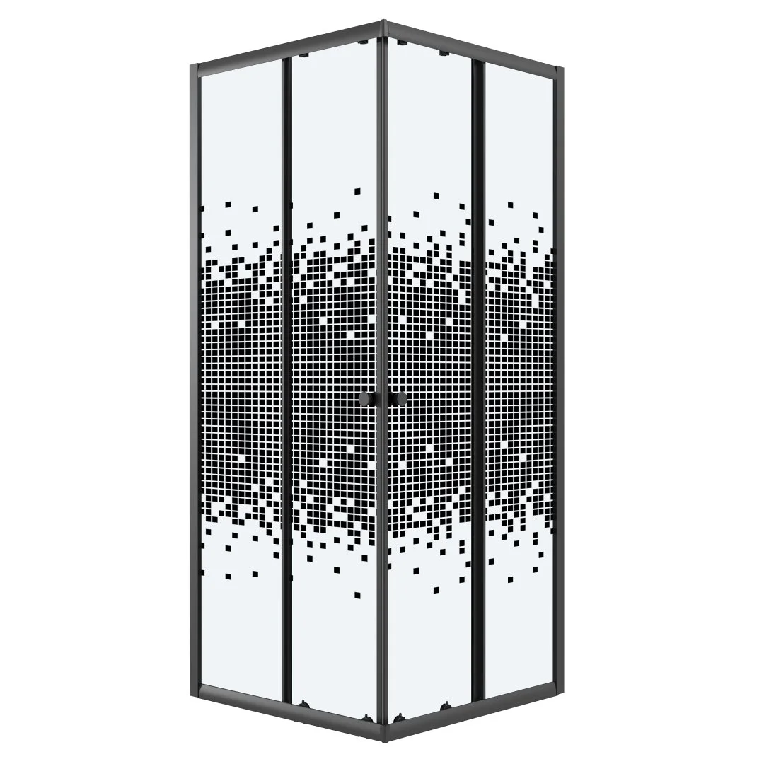 Душевой уголок Niagara Eco NG-1008-14QBLACK (80x80x190) квадратная, раздвиж, профиль черный, стекло мозаика (4мм) Душевой уголок Niagara Eco NG-1008-14QBLACK (80x80x190) квадратная, раздвиж, профиль черный, стекло мозаика (4мм)