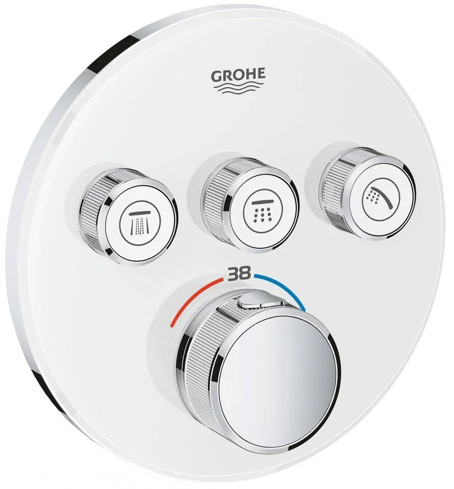 Смеситель для душа GROHE Grohtherm SmartControl на 3 выхода, белая луна (29904LS0) внешняя часть тер Смеситель для душа GROHE Grohtherm SmartControl на 3 выхода, белая луна (29904LS0) внешняя часть тер