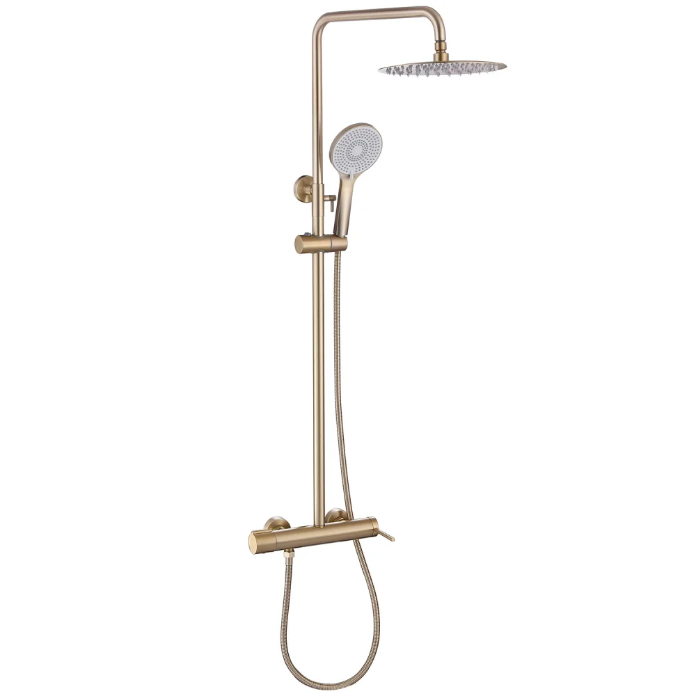 Душевая система ABBER Emotion AF8816GL с изливом, золото матовое Душевая система ABBER Emotion AF8816GL с изливом, золото матовое