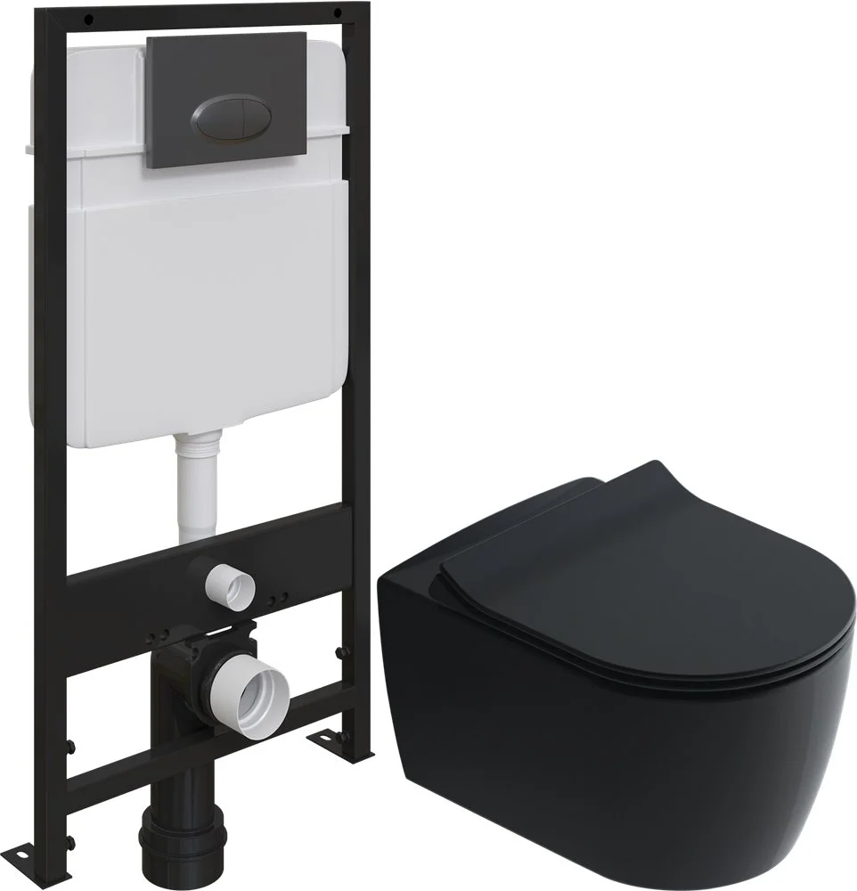 Комплект Унитаз подвесной STWORKI Ноттвиль SETK3104-2616 безободковый, с микролифтом, черный + Систе 587778 Комплект Унитаз подвесной STWORKI Ноттвиль SETK3104-2616 безободковый, с микролифтом, черный + Систе 587778