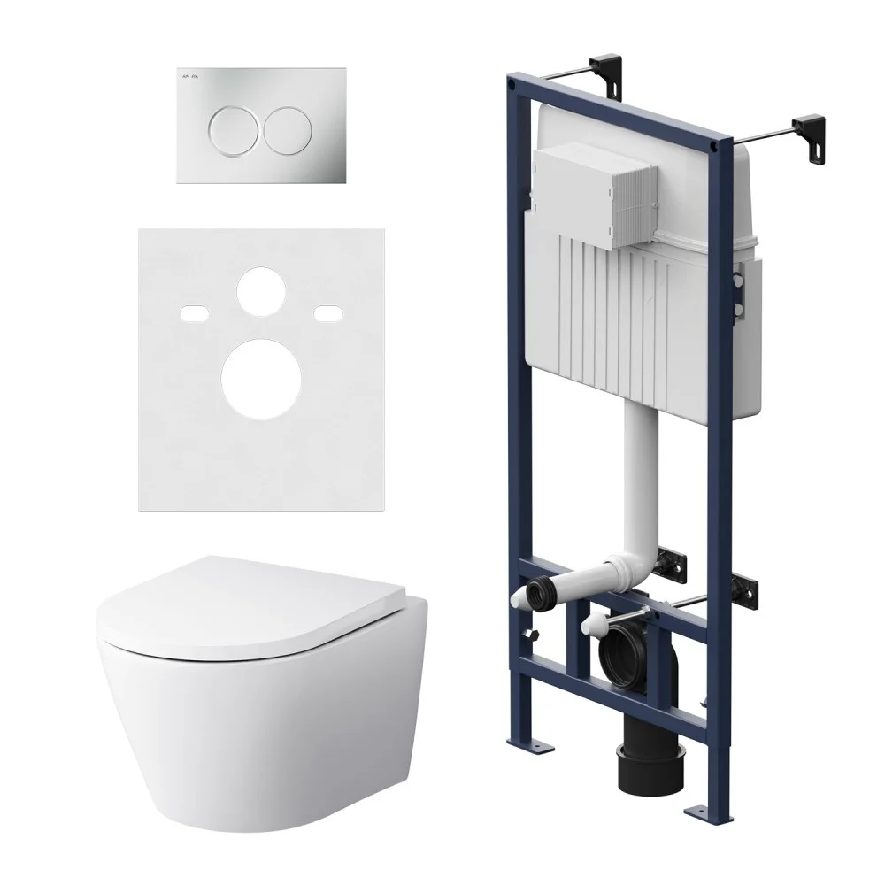 Комплект унитаза AM.PM Sense IS70131.741701 с инсталляцией, сиденьем микролифт и клавишей смыва Комплект унитаза AM.PM Sense IS70131.741701 с инсталляцией, сиденьем микролифт и клавишей смыва