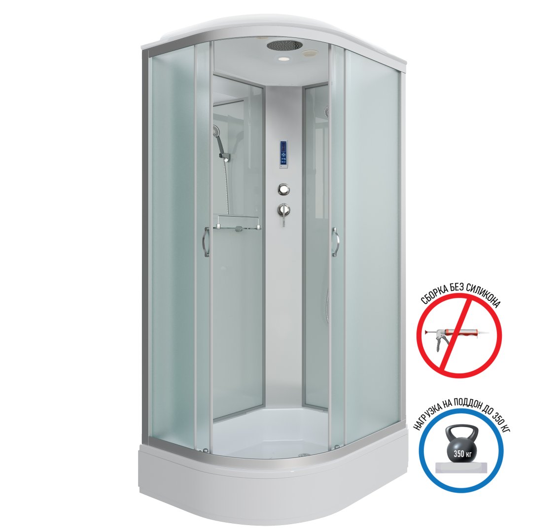 Детальная картинка товара «душевая кабина niagara classic ng-33194-14rp (1100х900х2150) средний поддон (26см) стекло матовое 331944rp»