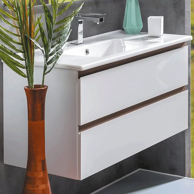 Тумба под раковину Armadi Art CAPOLDA 100 белая + ручка дерево 849-100-WW Тумба под раковину Armadi Art CAPOLDA 100 белая + ручка дерево 849-100-WW