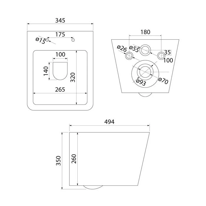 Унитаз подвесной IDDIS New Mirro (NMIRDSEi25) безободковый Унитаз подвесной IDDIS New Mirro (NMIRDSEi25) безободковый