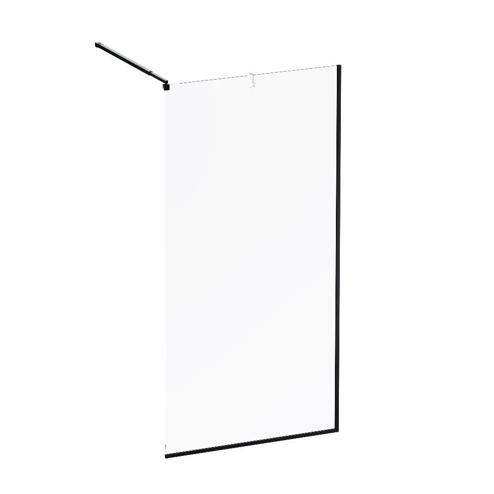 Душевая перегородка AM.PM Func W84WI-100-F1-BTE 100x200, стекло прозрачное 8 мм с покрытием, профиль черный Душевая перегородка AM.PM Func W84WI-100-F1-BTE 100x200, стекло прозрачное 8 мм с покрытием, профиль черный