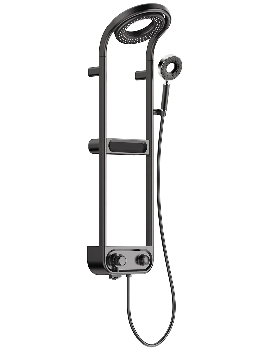 Душевая система AQUAme AQM 8004B с термостатом, Черный AQM8004B Душевая система AQUAme AQM 8004B с термостатом, Черный AQM8004B
