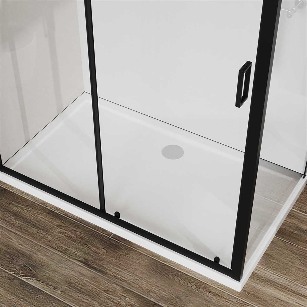 Детальная картинка товара «душевой уголок vincea city vsr-5ct9012clb, 1200x900, черный, стекло прозрачное»