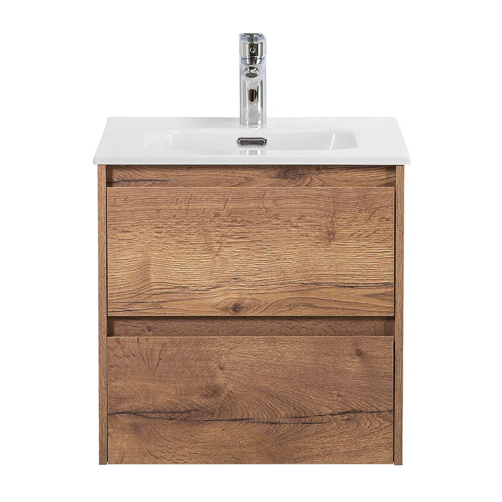 Детальная картинка товара «тумба под раковину belbagno kraft-500-2c-so-rt rovere tabacco подвесная 500x460»