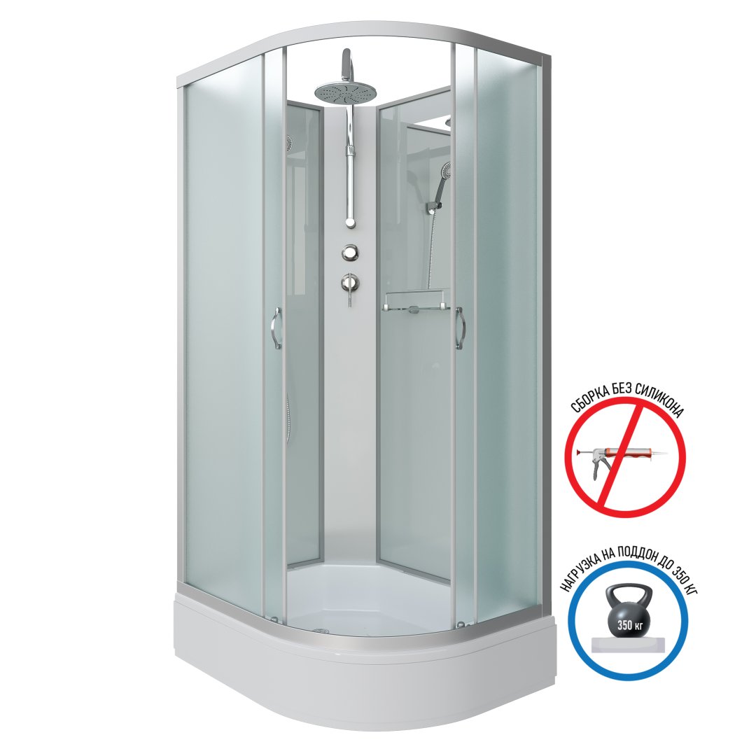 Детальная картинка товара «душевая кабина niagara classic ng-33294-14lbkt (1200х900х2100) средний поддон (26см) стекло матовое 332944lbkt»