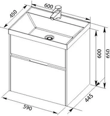Тумба под раковину Aquanet Латина 60 белый (2 ящика) 00179934 Тумба под раковину Aquanet Латина 60 белый (2 ящика) 00179934
