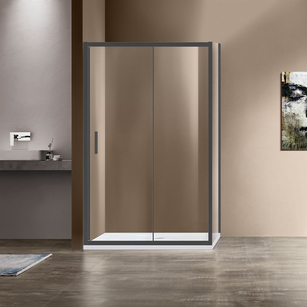 Детальная картинка товара «душевой уголок vincea garda vsr-1g9014clgm, 1400x900, вороненая сталь, стекло прозрачное»