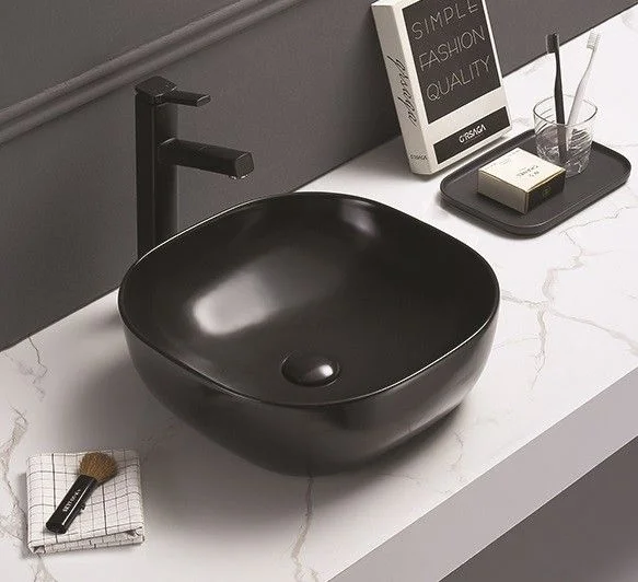 Раковина CeramaLux 78107MB накладная, черный матовый Раковина CeramaLux 78107MB накладная, черный матовый