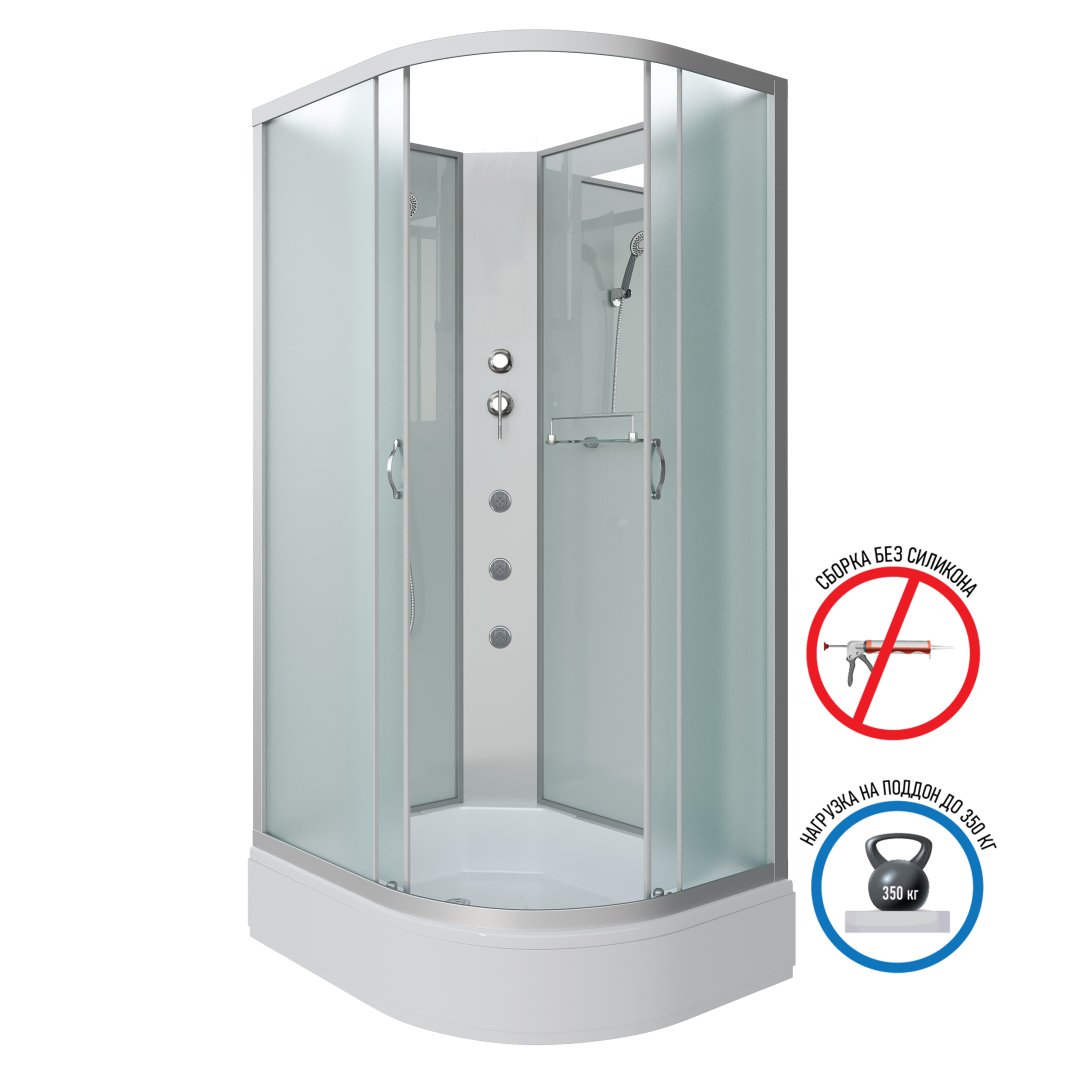 Детальная картинка товара «душевая кабина niagara classic ng-33294-14lbkg (1200х900х2000) средний поддон (26см) стекло матовое 332944lbkg»
