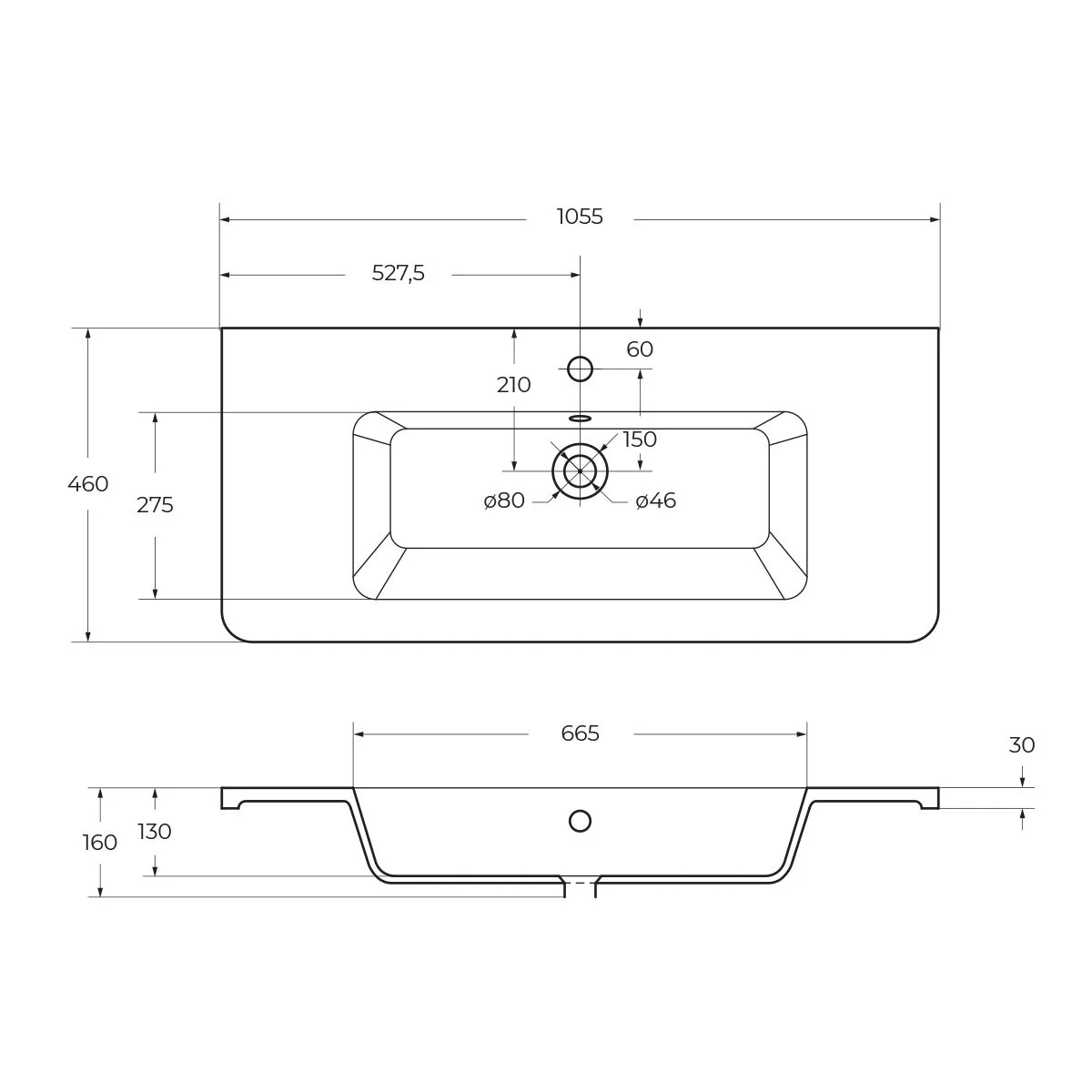 Раковина BelBagno URBAN 12105-KL 1050x460 Раковина BelBagno URBAN 12105-KL 1050x460