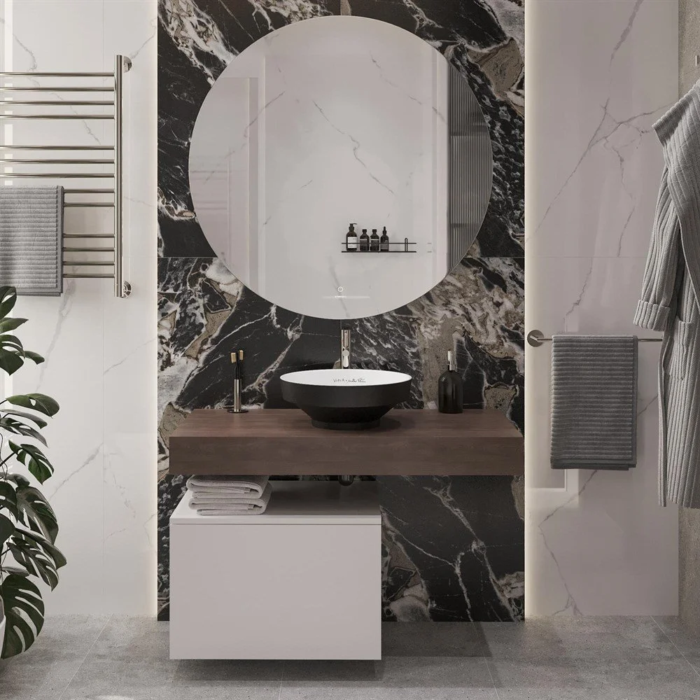 Комплект мебели STWORKI Ольборг 100 столешница дуб карпентер, без отверстий, с тумбой 50, с раковино 536729 Комплект мебели STWORKI Ольборг 100 столешница дуб карпентер, без отверстий, с тумбой 50, с раковино 536729